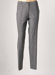 Pantalon droit fermeture zippée sous rabat boutonné taille normale gris ANNE KELLY femme