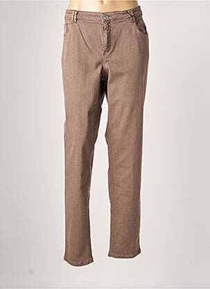 Pantalon slim broderie rivets taille normale marron STARK femme