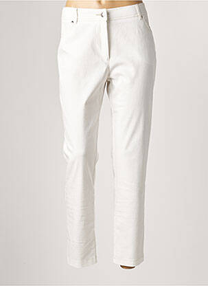 Pantalon slim broderie rivets taille normale blanc ANNE KELLY femme