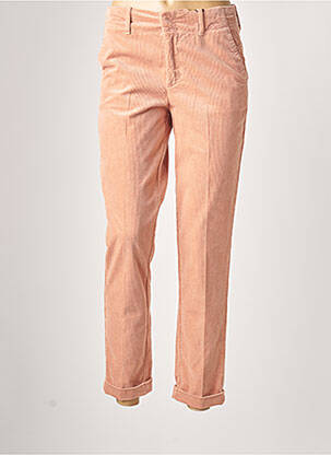 Pantalon chino fermeture zippée sous rabat boutonné taille normale rose OUI femme