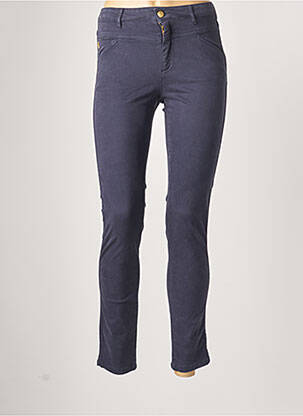 Pantalon slim broderie rivets taille normale bleu ONE STEP femme