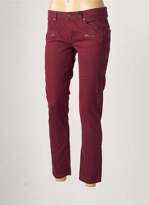 Pantalon slim broderie rivets taille normale rouge IKKS femme