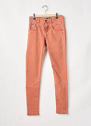 Pantalon slim broderie rivets taille normale orange ONE STEP femme