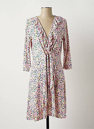 Robe mi-longue coupe fluide manches 3/4 rose LONKEL femme