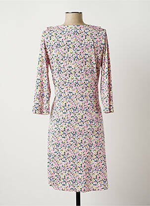 Robe mi-longue imprimé fleurs manches 3/4 rose LONKEL femme