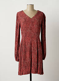 Robe mi-longue imprimé fantaisie manches longues rose CHERRY PARIS femme