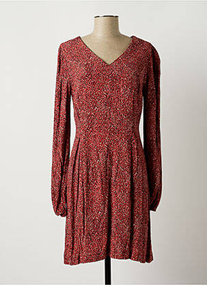 Robe mi-longue imprimé fantaisie manches longues rose CHERRY PARIS femme