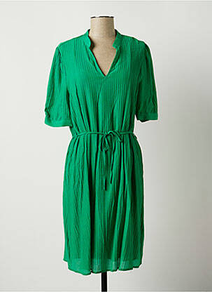Robe mi-longue manches courtes manches courtes vert GEISHA femme