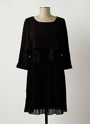 Robe mi-longue coupe fluide manches 3/4 noir @NGYSIX femme
