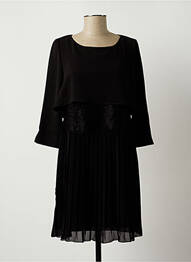 Robe mi-longue coupe fluide manches 3/4 noir @NGYSIX femme