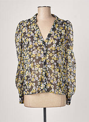 Chemisier imprimé fleurs manches longues noir MORGAN femme
