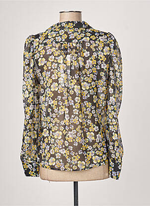 Chemisier imprimé fleurs manches longues noir MORGAN femme