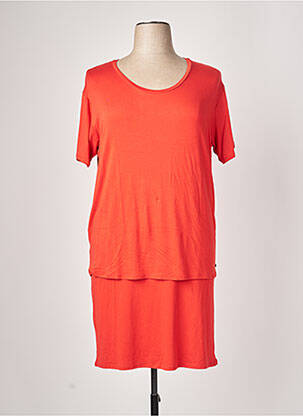 Robe mi-longue manches courtes manches courtes rouge YERSE femme