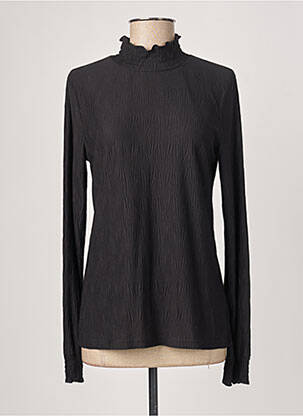 Top coupe cintrée manches longues noir GEISHA femme