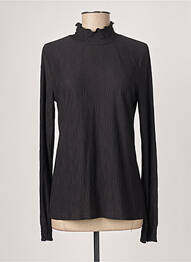 Top coupe cintrée manches longues noir GEISHA femme