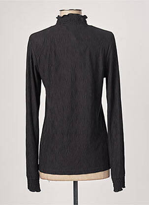 Top coupe cintrée manches longues noir GEISHA femme