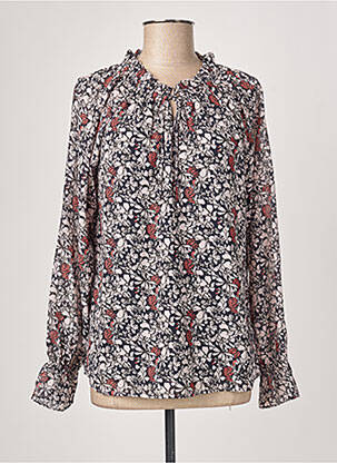 Blouse légère et transparente manches longues bleu FRANSA femme