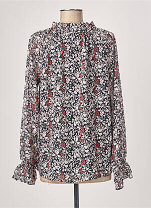 Blouse légère et transparente manches longues bleu FRANSA femme