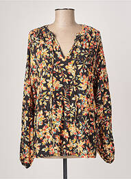 Blouse imprimé fleurs manches longues noir GEISHA femme