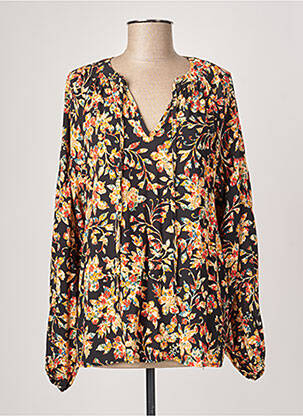 Blouse imprimé fleurs manches longues noir GEISHA femme