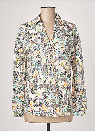 Blouse tissage popeline manches longues beige C'EST BEAU LA VIE femme