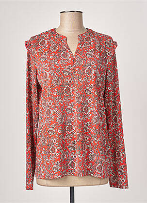 Blouse imprimé fleurs manches longues rouge DIANE LAURY femme