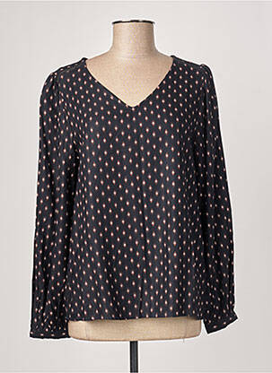 Blouse imprimé fantaisie manches longues noir C'EST BEAU LA VIE femme