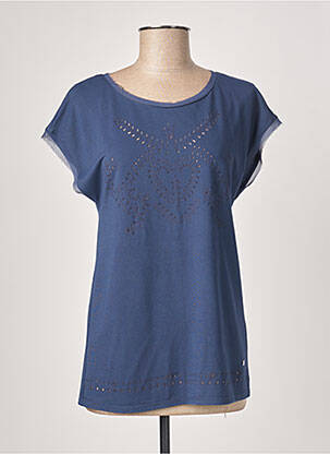 Top tissage jersey manches courtes bleu KATMAI femme