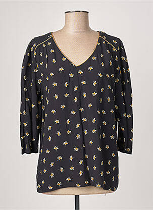 Blouse imprimé fleurs manches 3/4 noir C'EST BEAU LA VIE femme