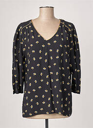Blouse imprimé fleurs manches 3/4 noir C'EST BEAU LA VIE femme