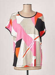 T-shirt stretch manches courtes rose FRANSA femme