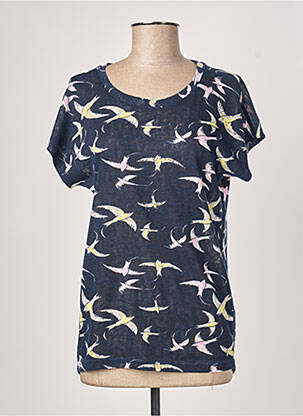 T-shirt stretch manches courtes bleu FRANSA femme