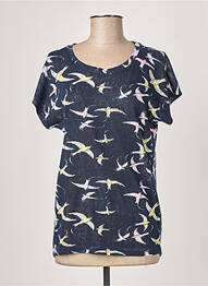 T-shirt stretch manches courtes bleu FRANSA femme