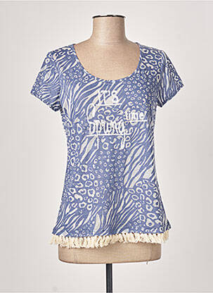 T-shirt stretch manches courtes bleu FRED SABATIER femme