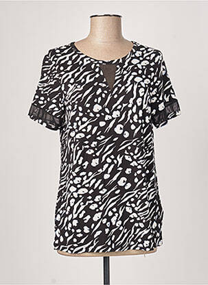 T-shirt stretch manches courtes noir FRANSA femme