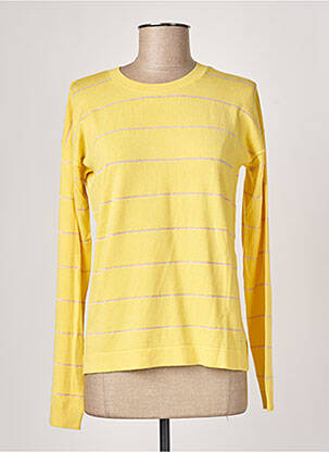 Pull coupe droite manches longues jaune KATMAI femme