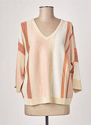 Pull col v manches 3/4 beige DIANE LAURY femme