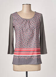 Top tissage jersey manches 3/4 gris C'EST BEAU LA VIE femme
