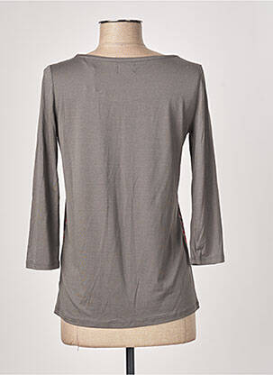 Top imprimé fantaisie manches 3/4 gris C'EST BEAU LA VIE femme