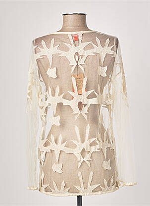 Top col v manches longues beige NOT THE SAME femme