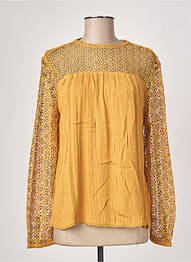Blouse légère et transparente manches longues jaune SUPERDRY femme
