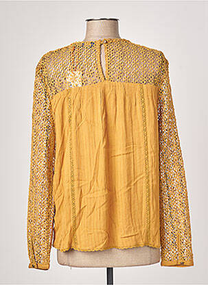 Blouse légère et transparente manches longues jaune SUPERDRY femme