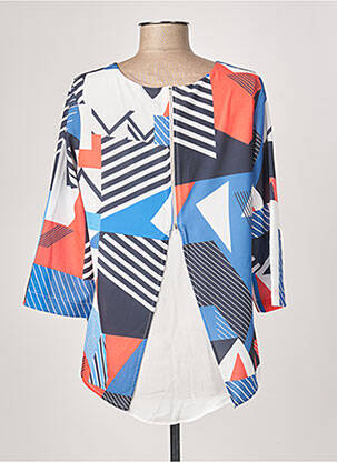 Blouse col rond manches 3/4 bleu DIANE LAURY femme