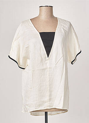 Blouse tissage popeline manches courtes beige B.YOUNG femme