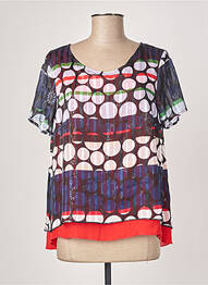 Blouse légère et transparente manches courtes bleu DIAMBRE femme