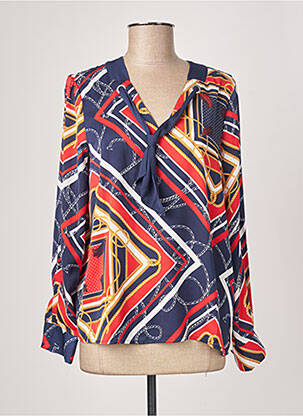 Blouse imprimé fantaisie manches longues bleu TIFFOSI femme