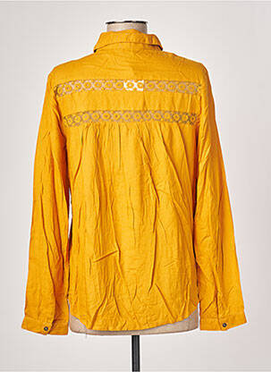 Chemisier tissage popeline manches longues jaune SUPERDRY femme