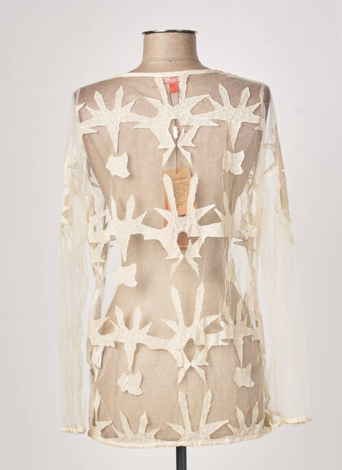 Top col v manches longues beige NOT THE SAME femme
