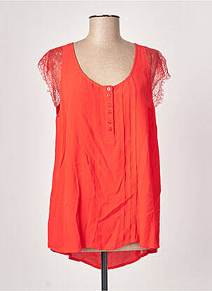 Top coupe fluide manches courtes rouge ALAIN MURATI femme
