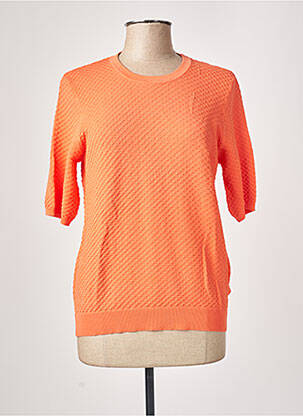 Pull finition bords-côtes manches courtes orange ESQUALO femme